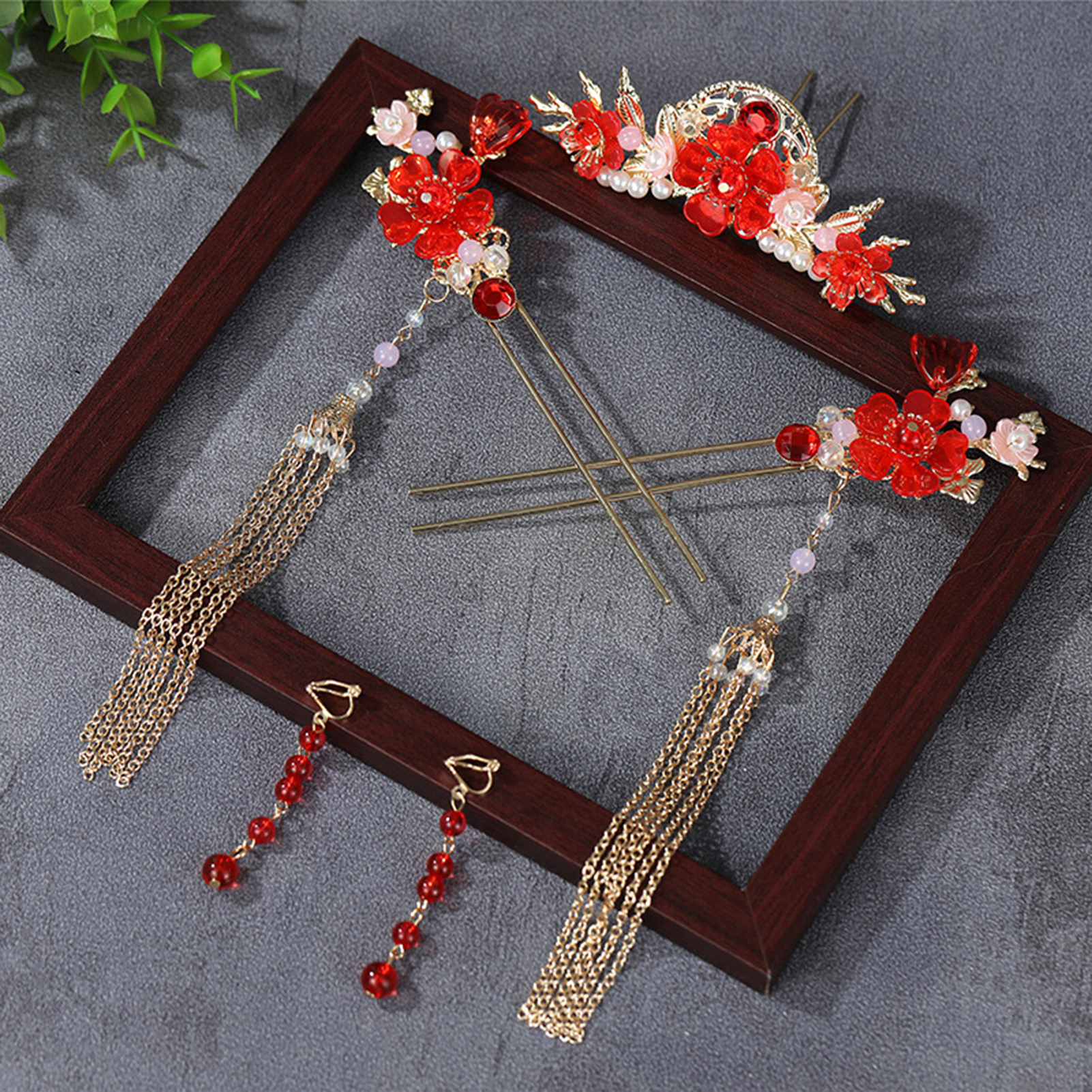 Clip In Hair Piece - Ancient Wedding Hairpin Sets For Bride