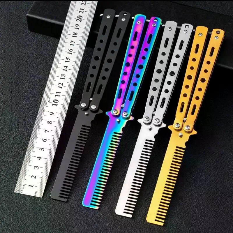 Hair Care Tools - 1Pcs Stainless Steel Practice Training Butterfly