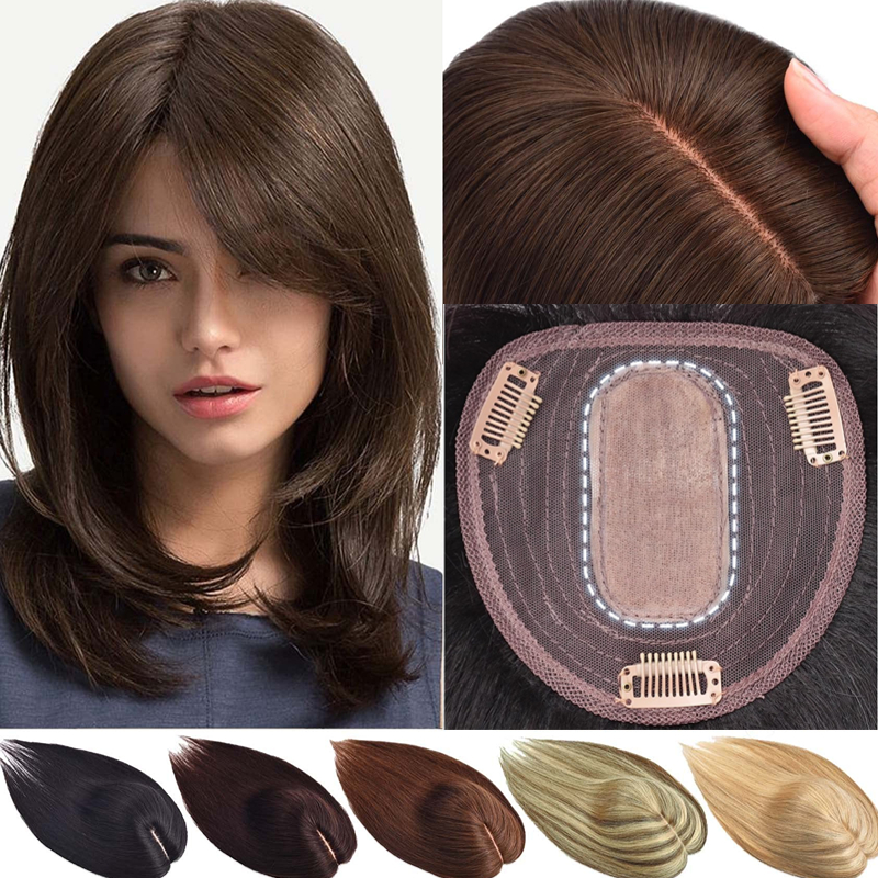 Women Toupee Silk Base Topper  - Clip In Hair Piece ulasan dan harga