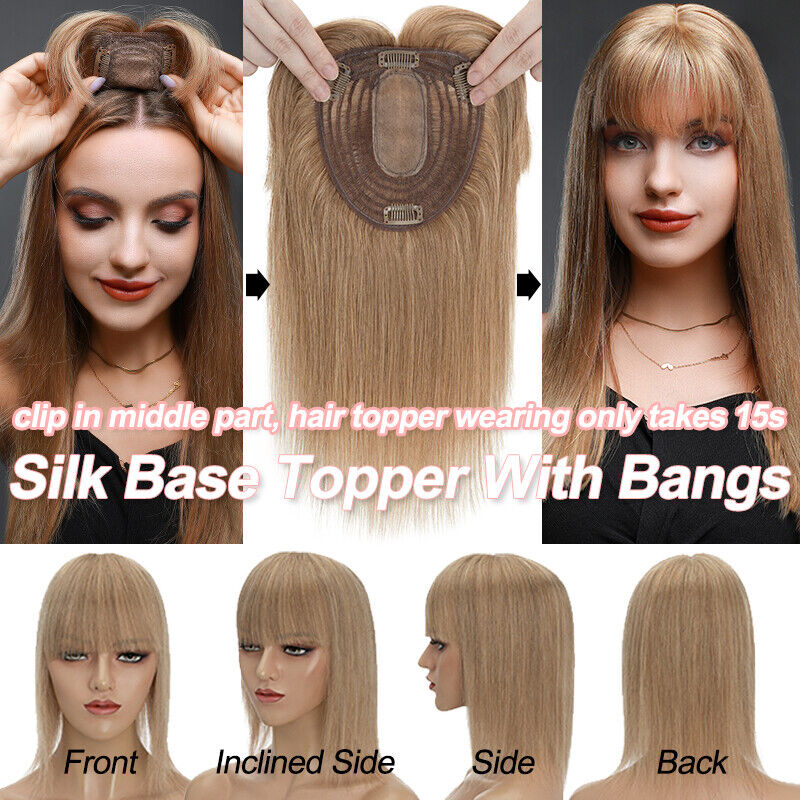 Women Toupee Silk Base Topper  - Clip In Hair Piece ulasan dan harga