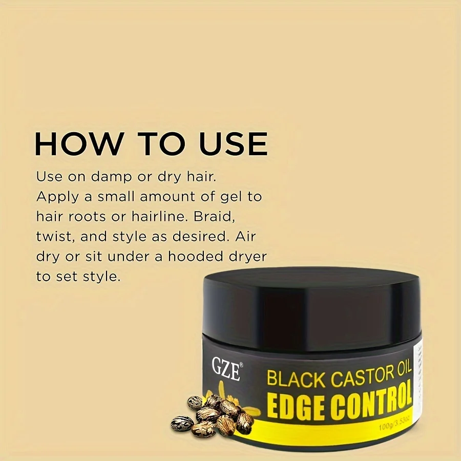 GZE African Black Castor Extra - Edge Control Gel ulasan dan harga