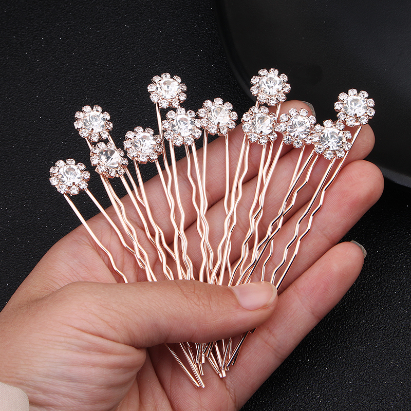 12PK/Set Fashion Rhinestone Fl - Clip In Hair Piece ulasan dan harga
