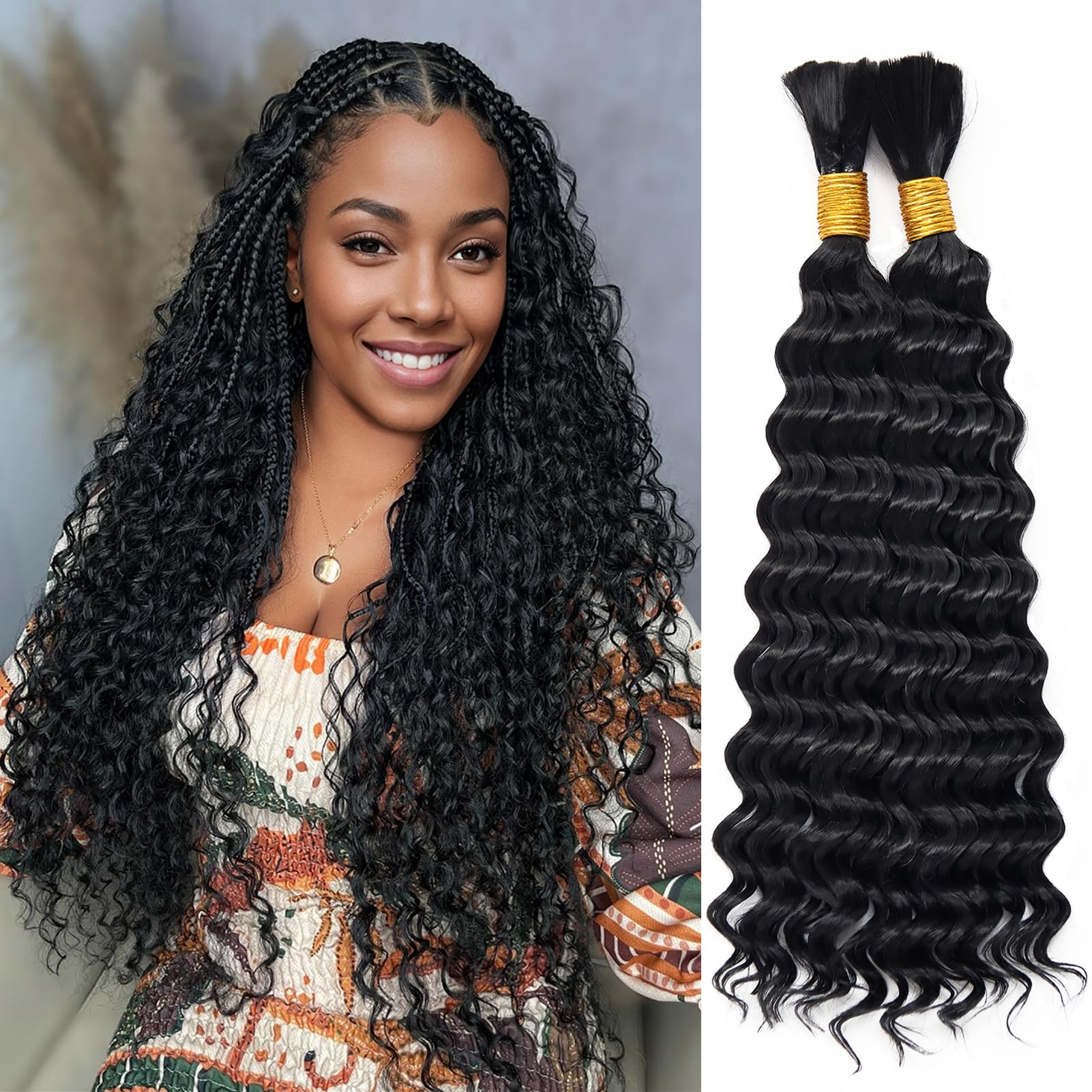 Deep Wave Bulk Hair for Braidi - Hair Care Wavy Hair ulasan dan harga