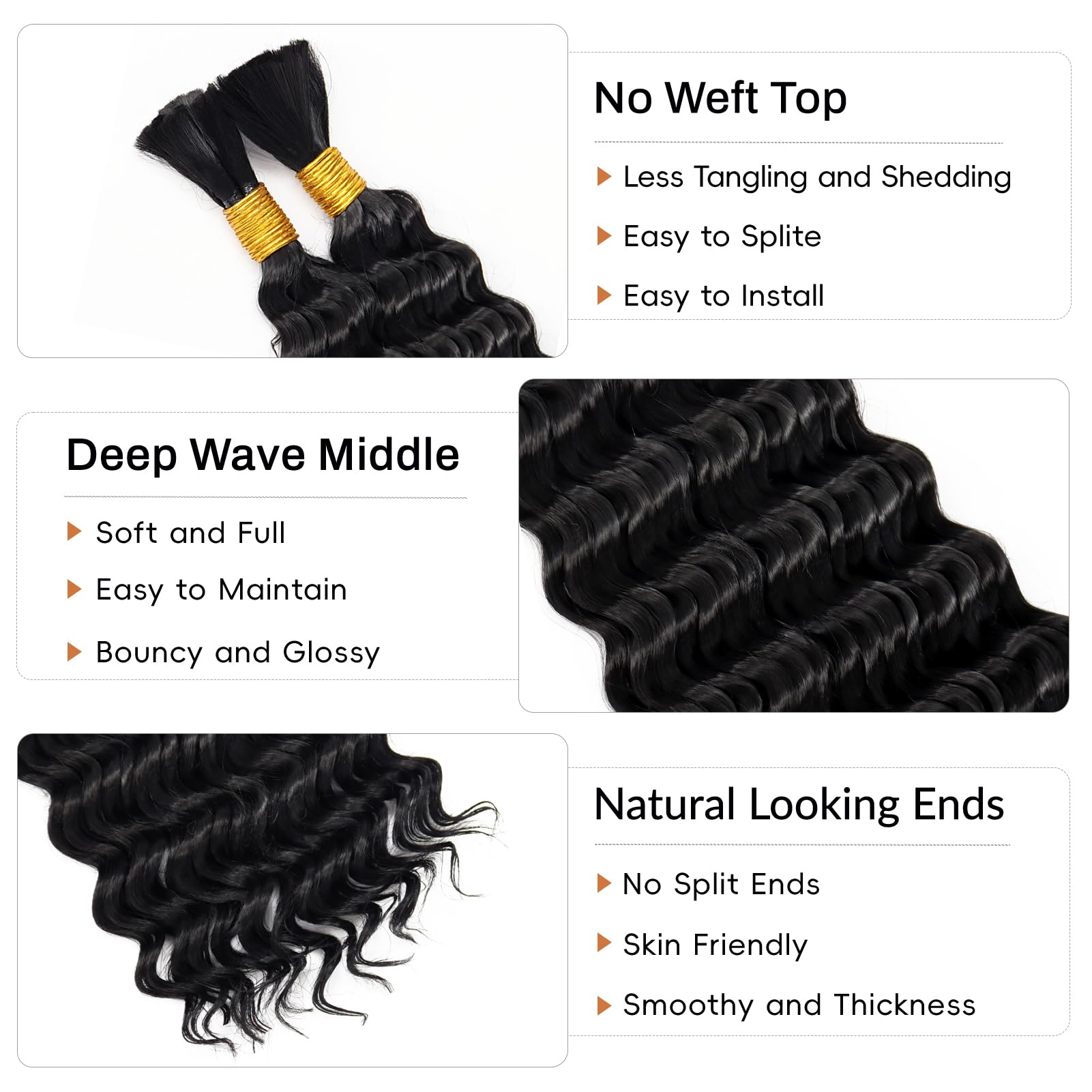 Deep Wave Bulk Hair for Braidi - Hair Care Wavy Hair ulasan dan harga