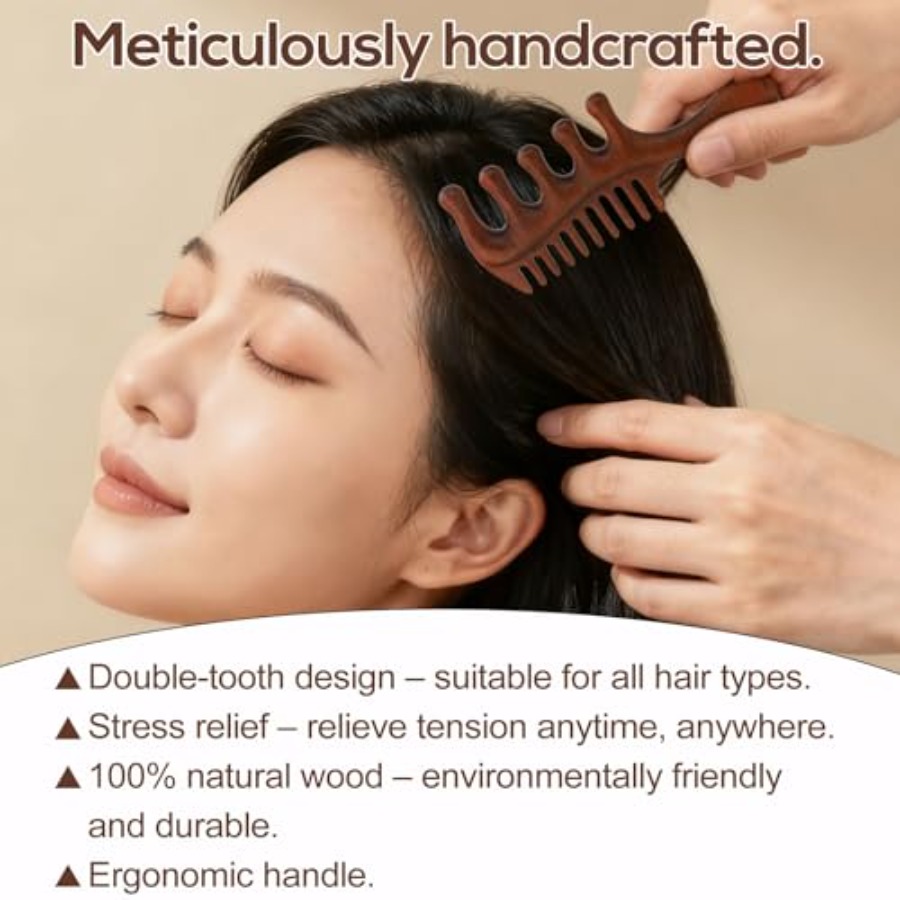 Scraping Massage Comb, Wooden  - Hair Care Gift ulasan dan harga