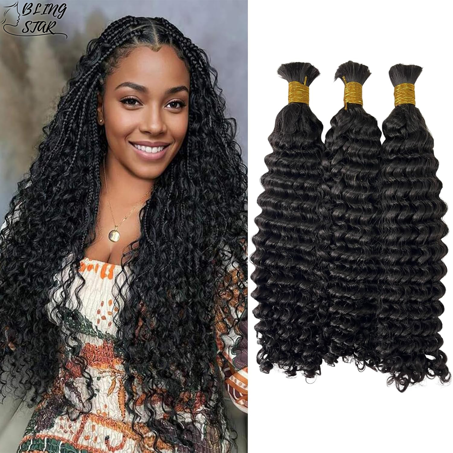 Human Braiding Hair for Boho B - Hair Care Wavy Hair ulasan dan harga