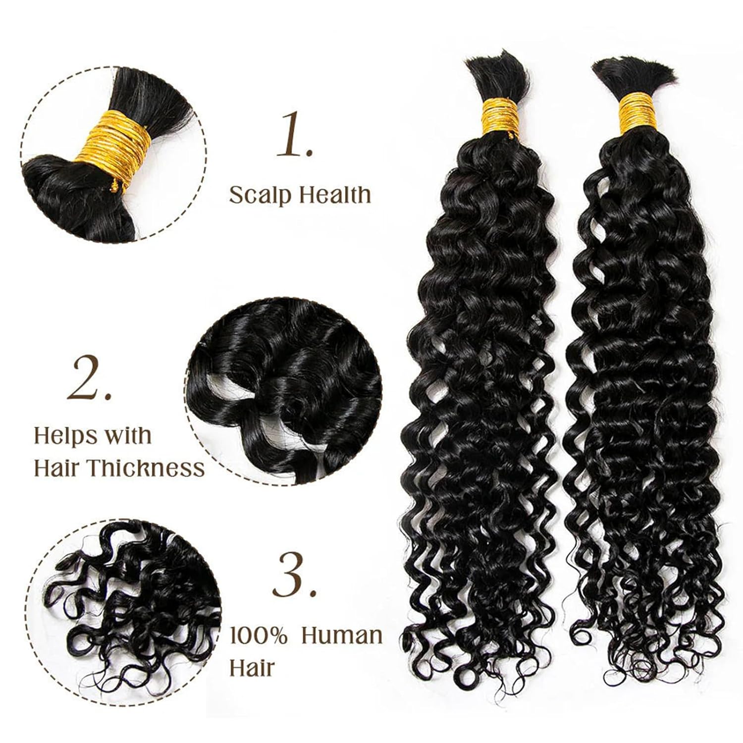 Human Braiding Hair for Boho B - Hair Care Wavy Hair ulasan dan harga