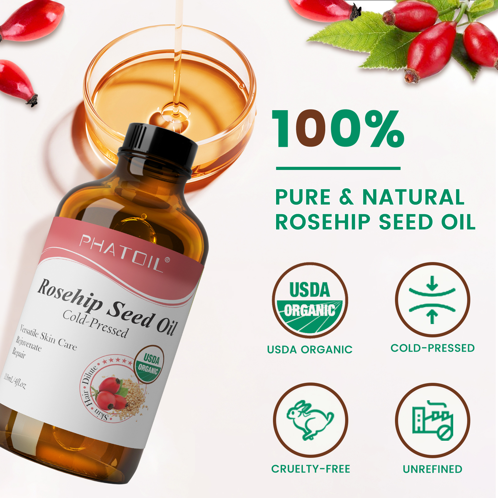 PHATOIL 118ml Organic Face Oil - Argan Oil Treatment ulasan dan harga
