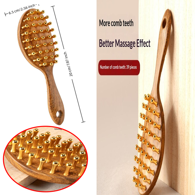 1PCS  Head Copper Tooth Massag - Detangling Wide Comb ulasan dan harga