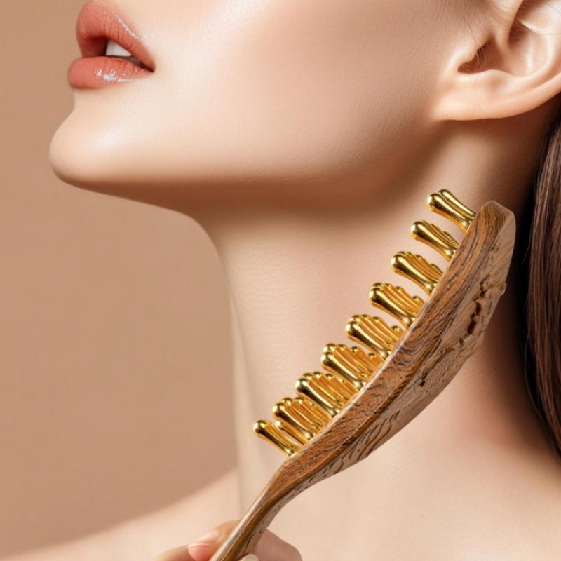 1PCS  Head Copper Tooth Massag - Detangling Wide Comb ulasan dan harga