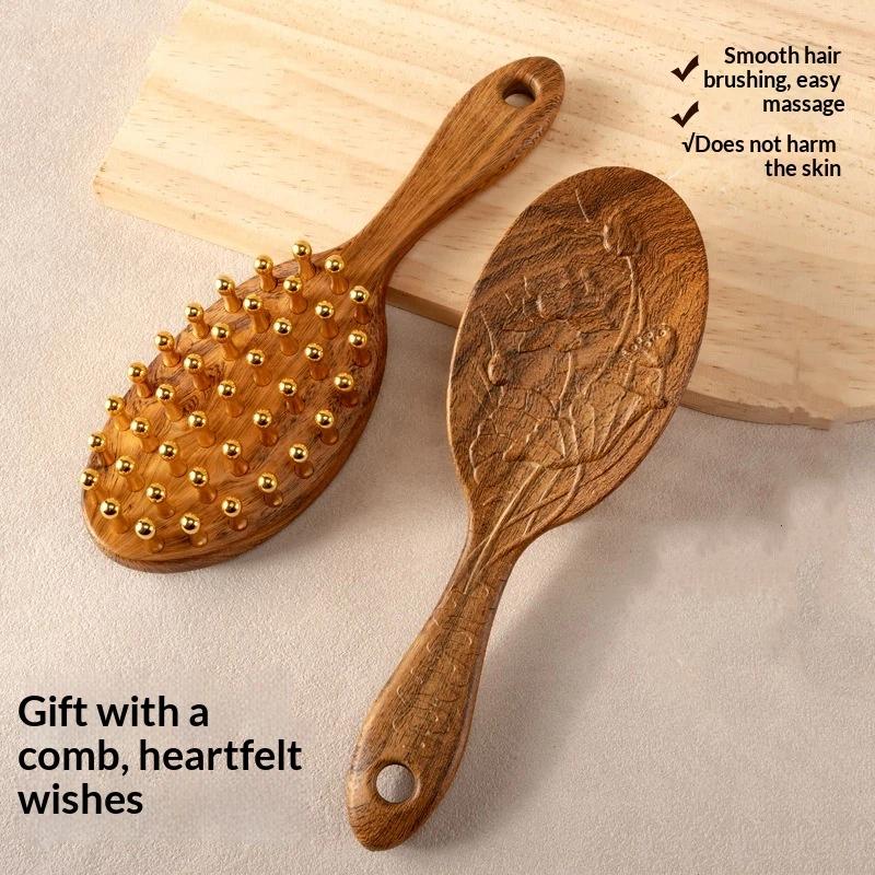 1PCS  Head Copper Tooth Massag - Detangling Wide Comb ulasan dan harga