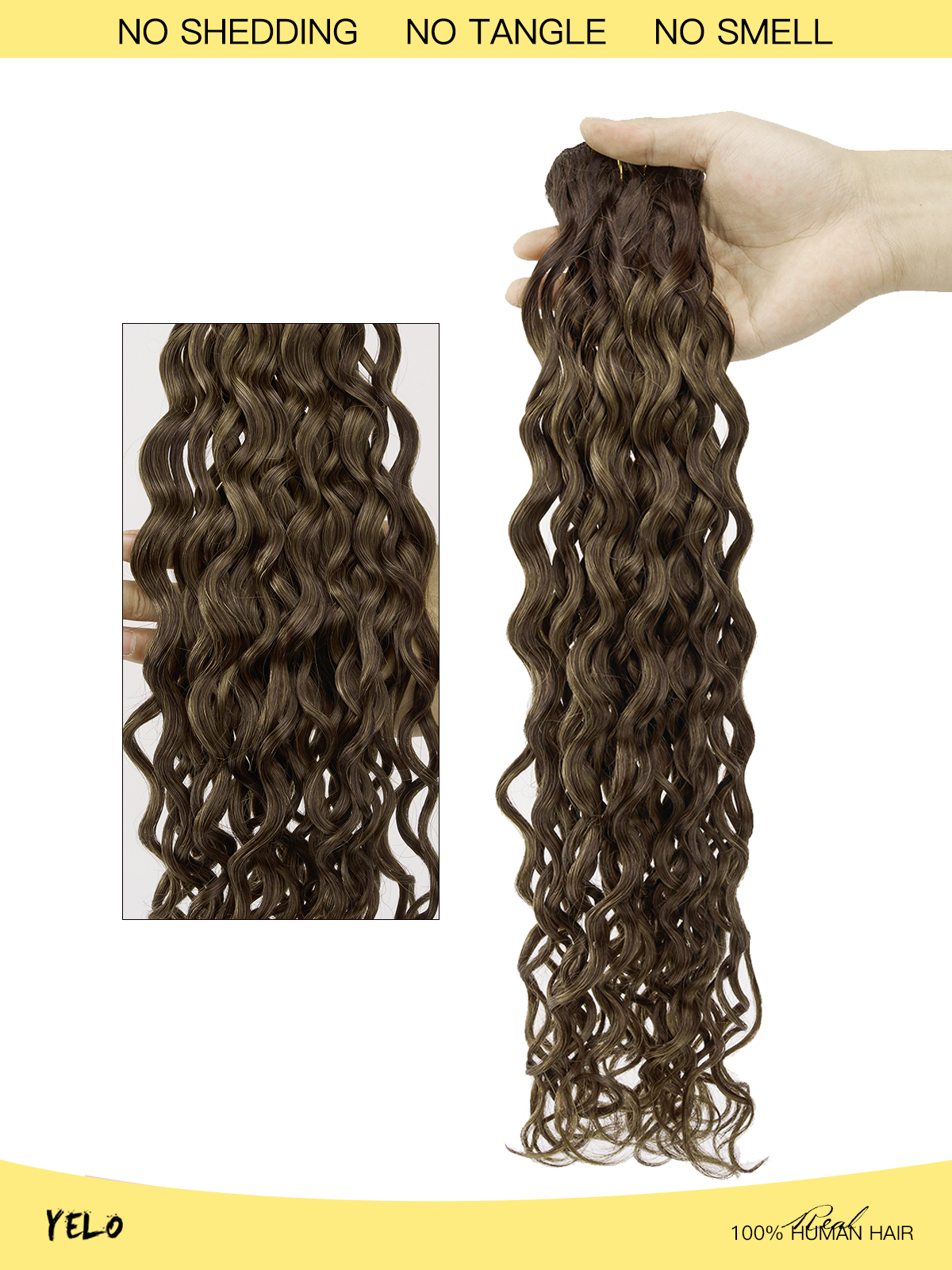 Yelo Curly Clip in Hair Extens - Clip In Hair Piece ulasan dan harga