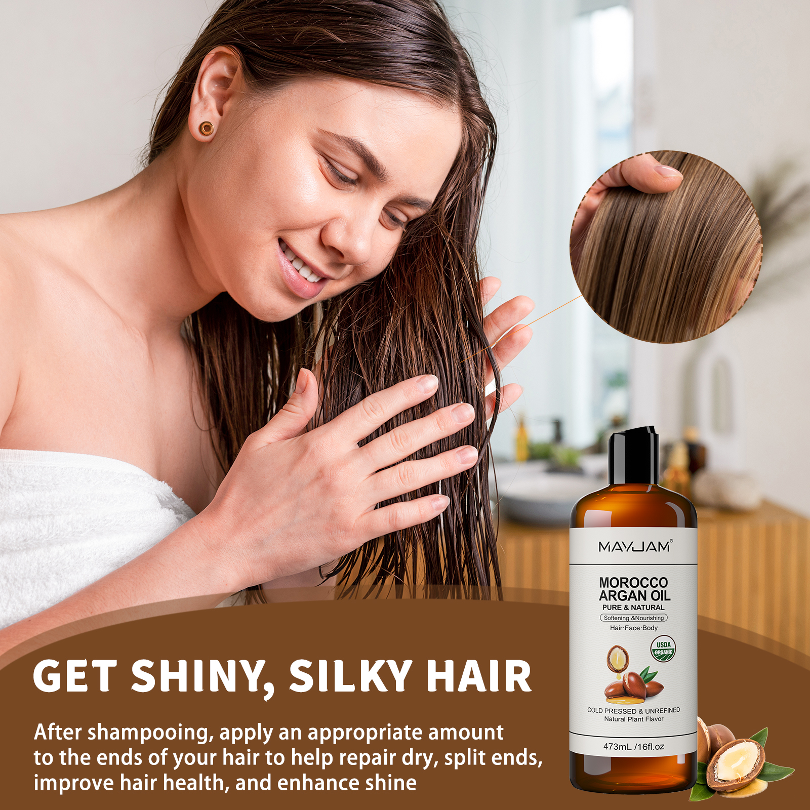 USDA Organic Coconut Oil for S - Argan Oil Treatment ulasan dan harga