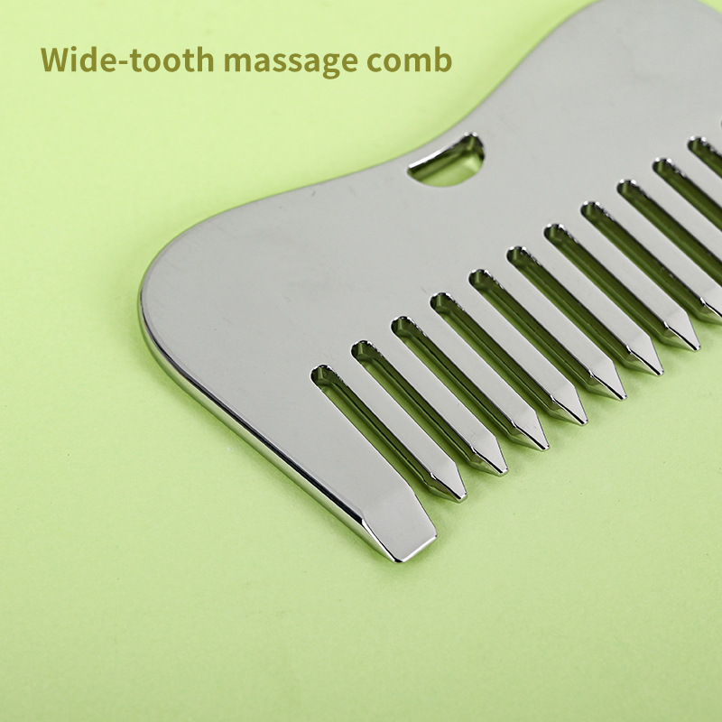 1pc Metal Massage Comb - Wide- - Detangling Wide Comb ulasan dan harga