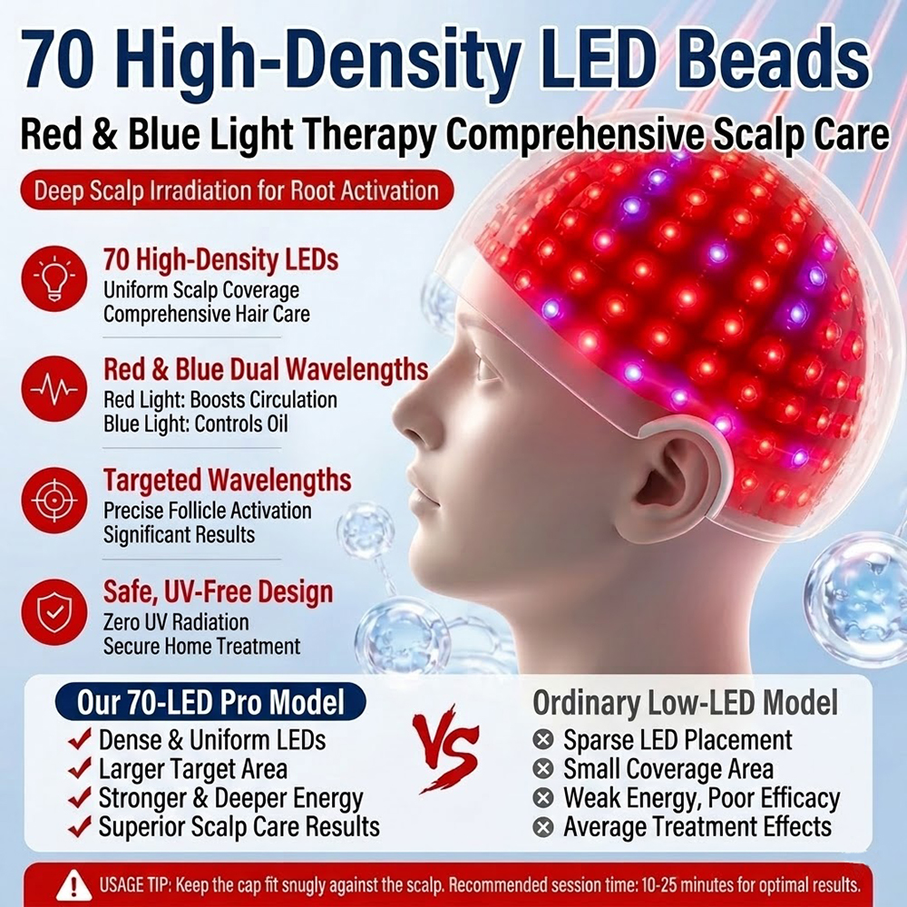 LED Hair Growth Cap Red Blue L - Hair Care Vegan ulasan dan harga