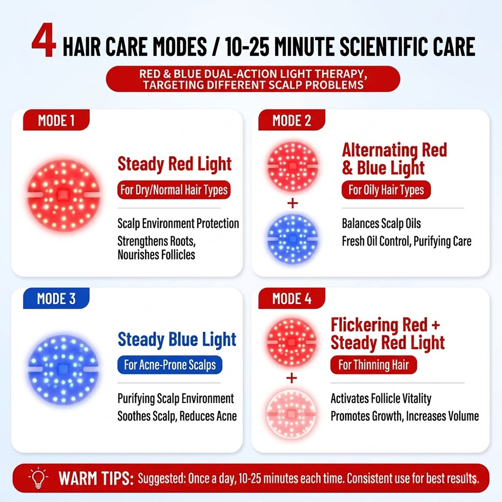 LED Hair Growth Cap Red Blue L - Hair Care Vegan ulasan dan harga