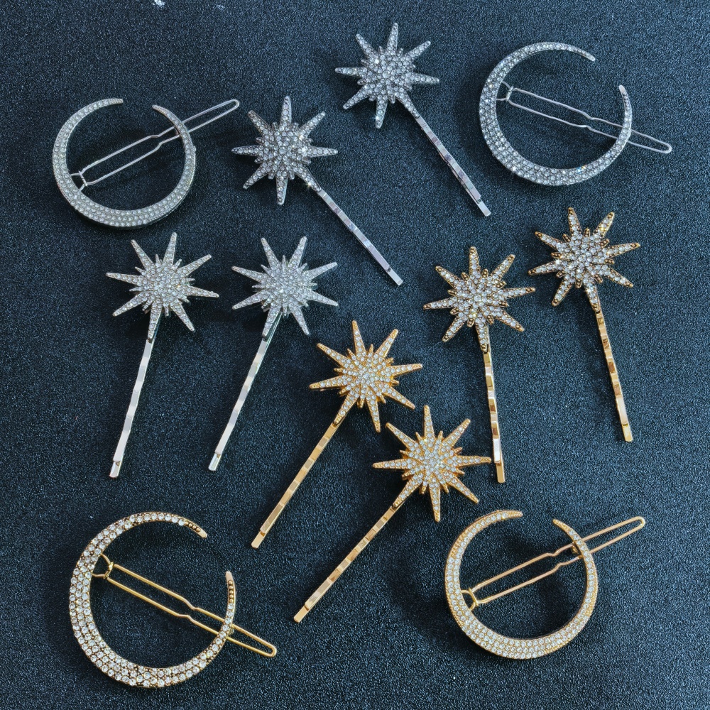3/4 pcs set Crystal Star Hairp - Clip In Hair Piece ulasan dan harga