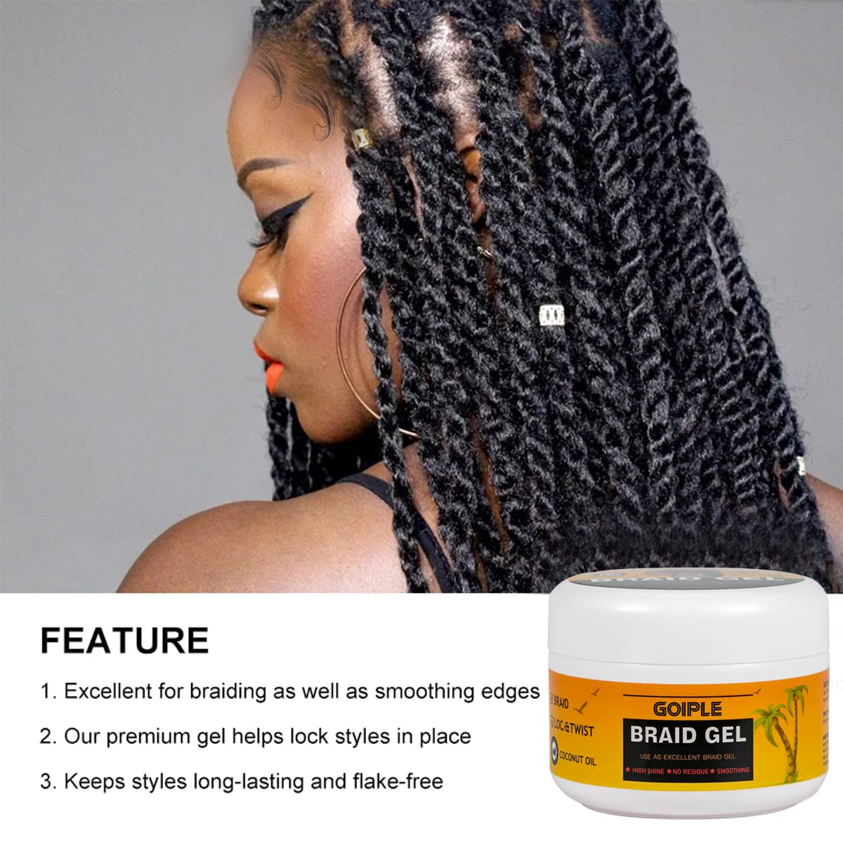 Hair Combs Strong Hold Braid G - Edge Control Gel ulasan dan harga