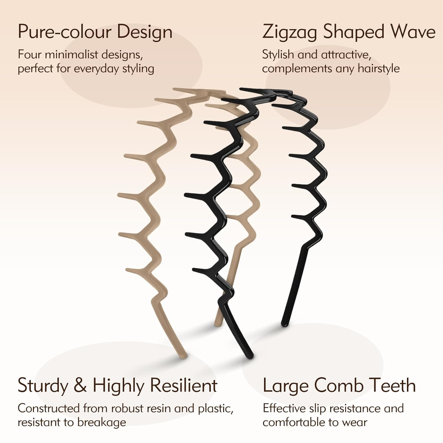 Zig Zag Headbands - 4Pcs Non S - Hair Care Wavy Hair ulasan dan harga