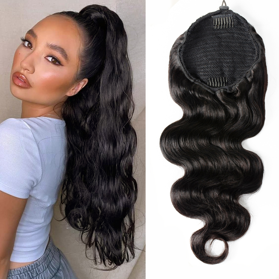 Body Wave Drawstring Ponytail  - Hair Care Wavy Hair ulasan dan harga